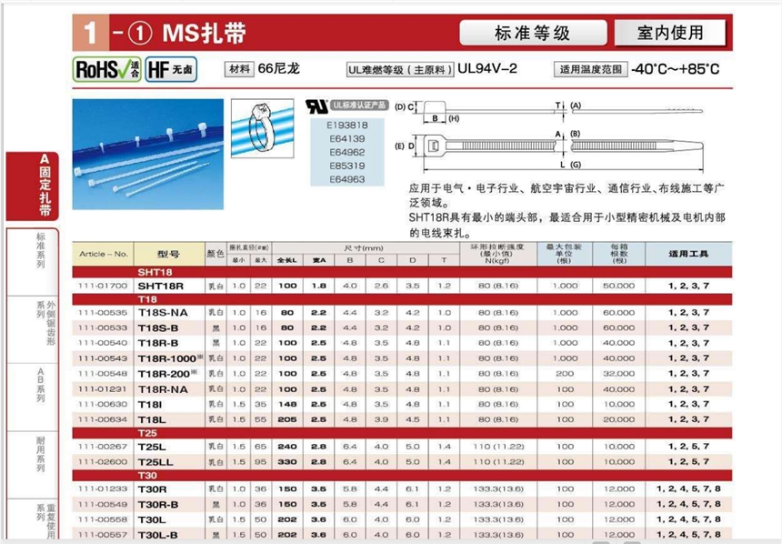 T50I太通hellermanntyton尼龍扎帶111-00572，耐高溫