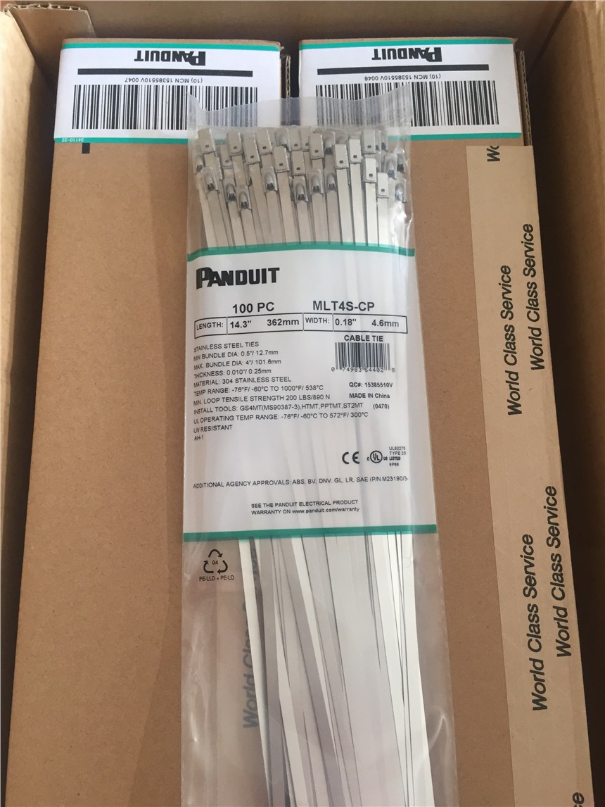 MLT10SH-LP不銹鋼扎帶耐酸堿耐腐蝕   Pan-Steel 自鎖式束線帶，Panduit代理